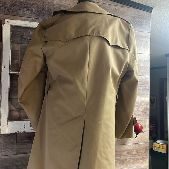 Academy Clothes Mens Peacot Trench Coat , Removable Faux Fur Lining , 44, Tan - Picture 9 of 15